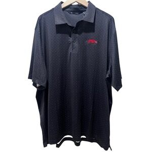 Arkansas Razorbacks Cutter & Buck Pike Double Dot Print Stretch Mens Polo L Tall